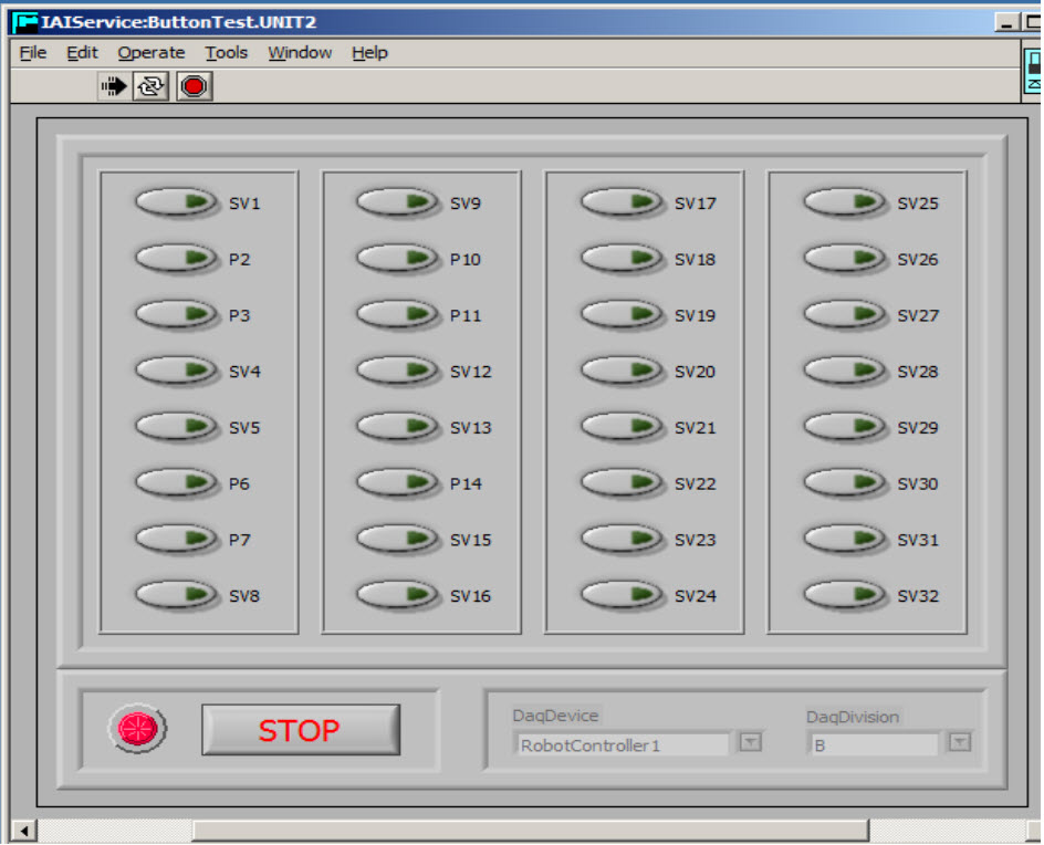 Labview GUI to robot positions